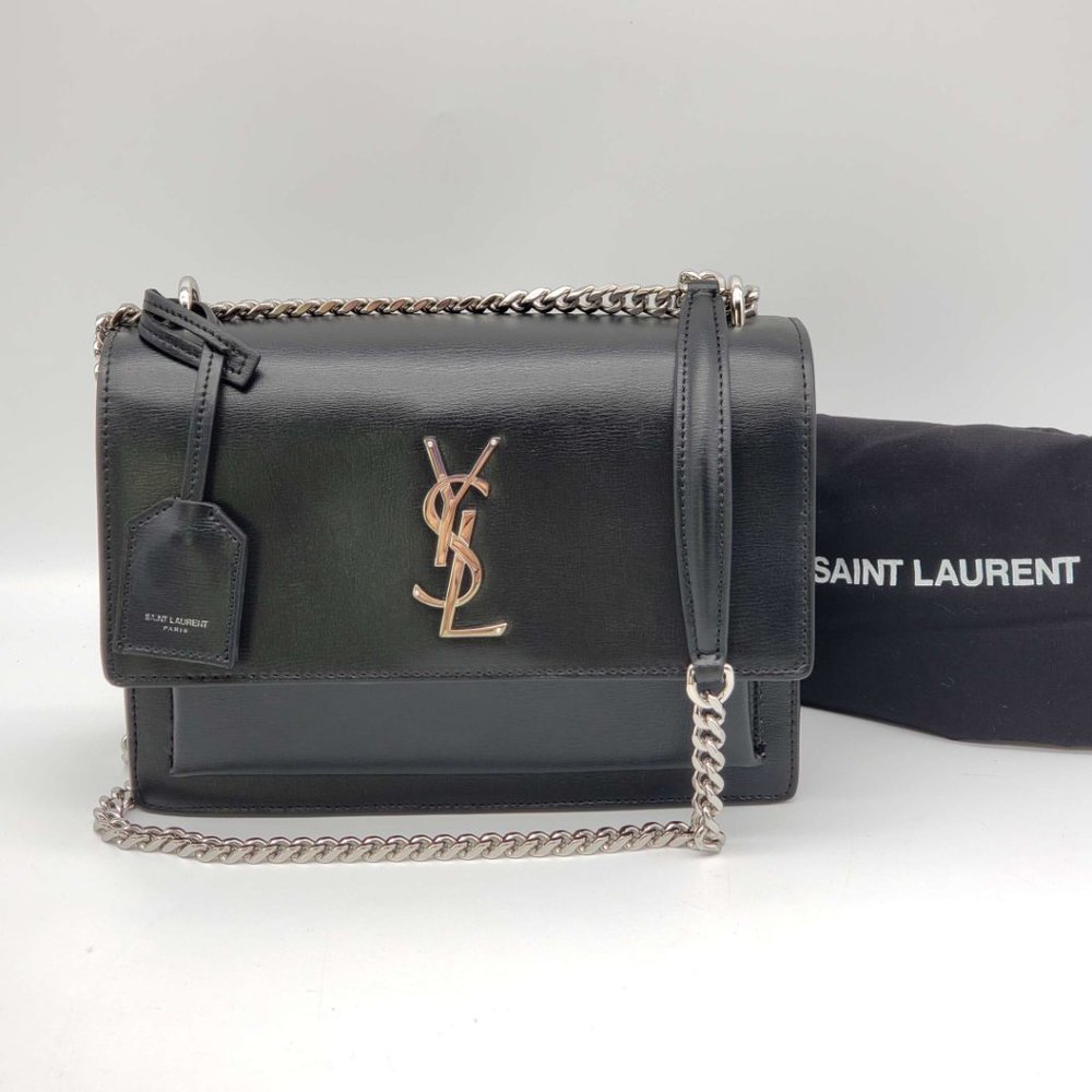 100% Authentic YSL Yves Saint Laurent Sunset Medium Leather Shoulder Bag - Picture 2 of 16